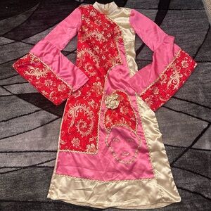 Elegant Pink and Red Girls Dress